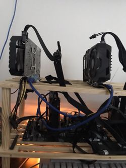 GPU miner crypto miner mining rig complete. Plug and play