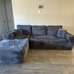 ovios 104" Cloud Sectional Couch with L-Shape Chaise,Modern Modular Sofa with Deep Seat, Upholstered Couches for Living Room Bedroom,No Assembly Requi