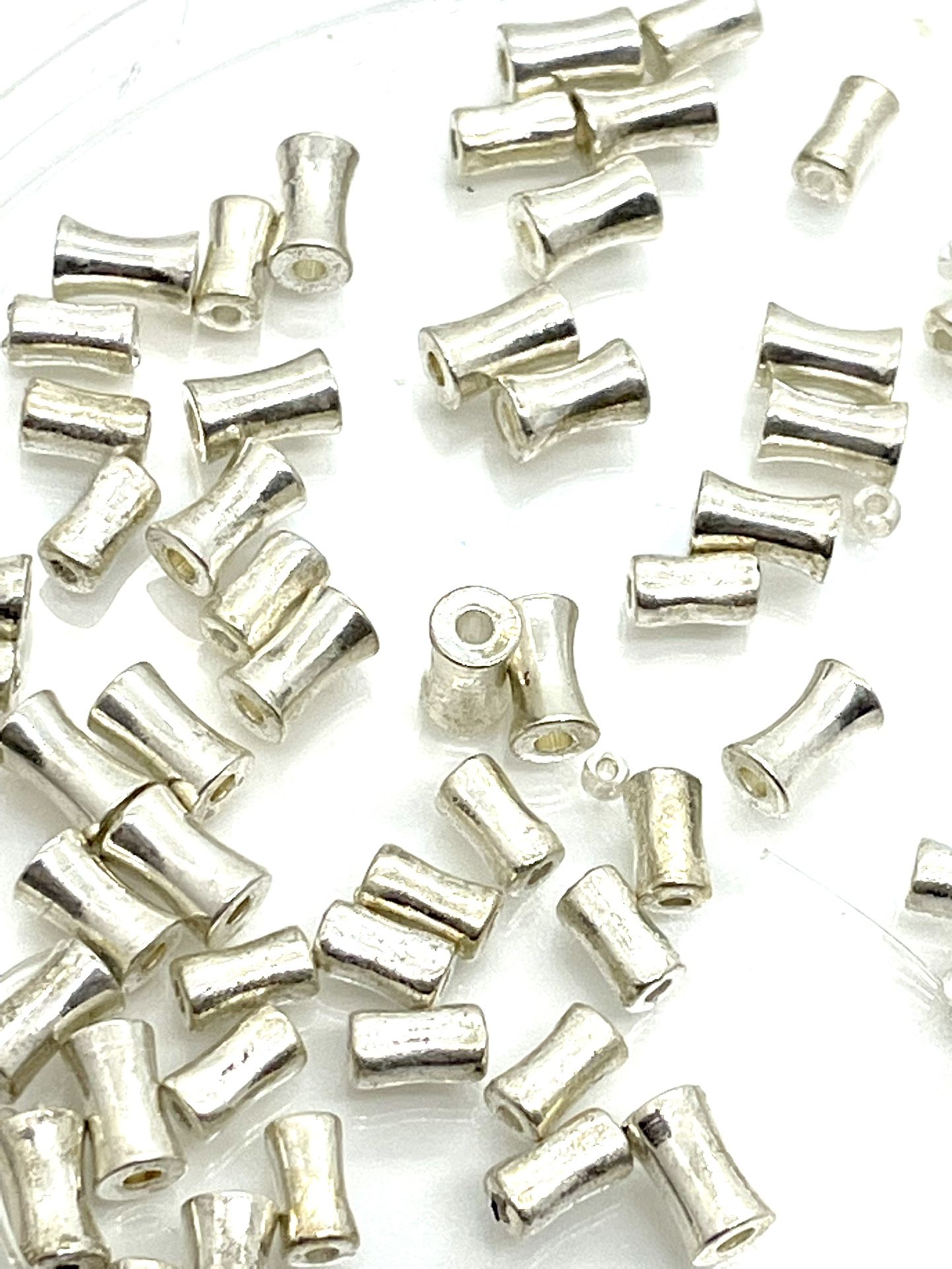 Lot Of 50 Silver Tone Pinch Beads