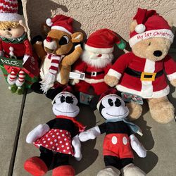 Various Christmas Stuffed Animals