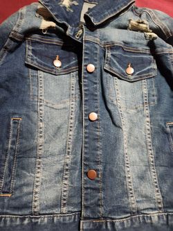 Womens 1x Denim Ripped Jacket