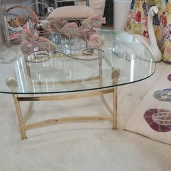 GLASS SEASHELL COFFEE TABLE FLORIDA STYLE