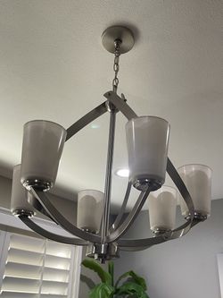 6 lights brushed nickel chandelier