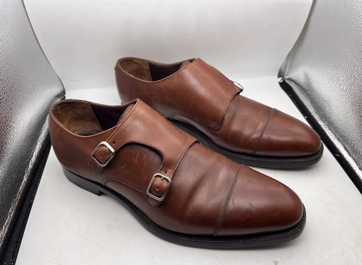 SID MASHBURN UK 10.5 US 11 BROWN DOUBLE MONK STRAP MADE IN ENGLAND