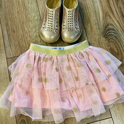 Peppa Pig Dancing Skirt And Gold Shoes