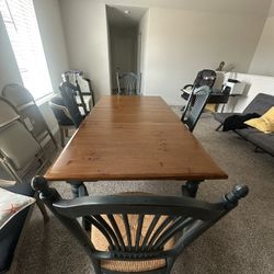 Wooden Dining Table with 4 Chairs 
