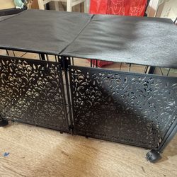 Toy Storage Basket with Lid,Portable Metal for Kids Playroom Living Room Nursery Bedroom (Black)