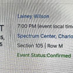 Lainey Wilson Tickets Charlotte NC