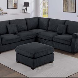 BRAND NEW 4PC SECTIONAL SOFA SET WITH OTTOMAN AND ACCENT PILLOWS INCLUDED $569