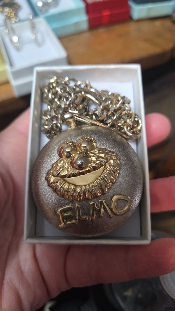 Rare Sesame Street Fantasma Elmo pocket watch W/New Batteries