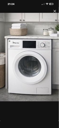 24” magic chef 2.7 cubic feet compact front load washer Magic Chef Front Load Washing Machine White