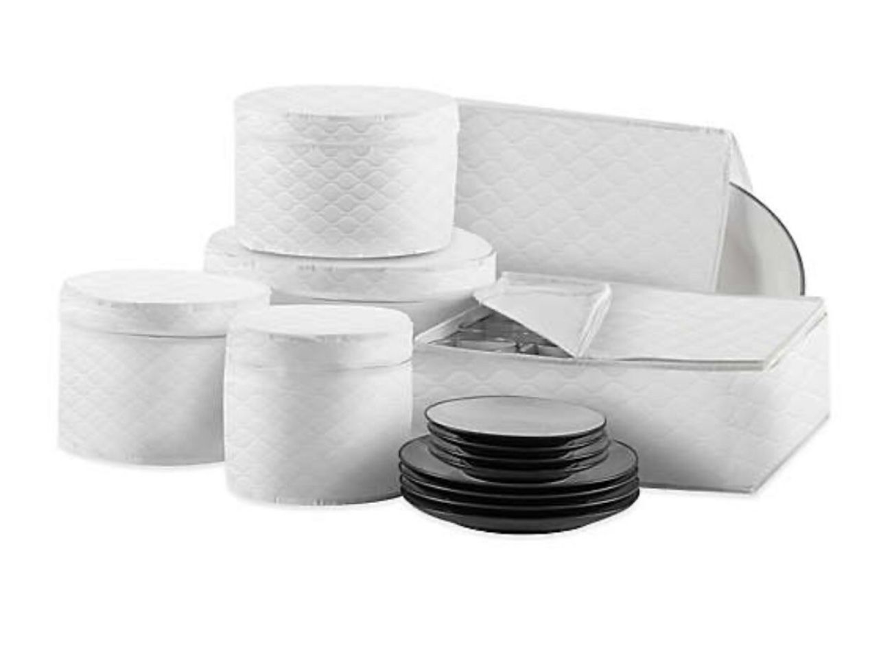 SALTâ„¢ Quilted 6-Piece Dinnerware and Serveware China Storage Set in White
