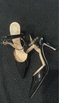 Black Patent Leather Pointed-Toe Heels
