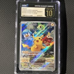 CGC 10 PRISTINE Japanese Pokemon 2022 Pikachu 001/SV-P Scarlet Violet PROMO