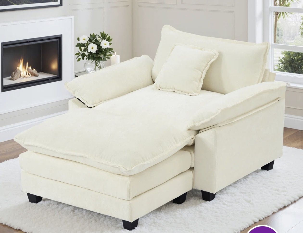 Luxurious Cloud Couch, Seat And A Half.