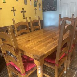 Solid Wood Dining Table And Chairs 