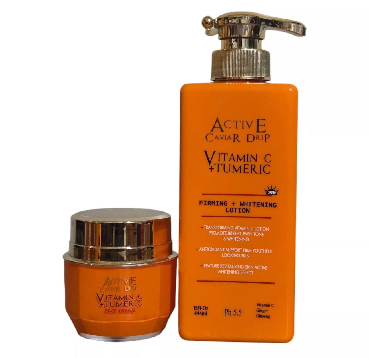 Active Caviar Drip Vitamin C + Turmeric Set lotion and serum