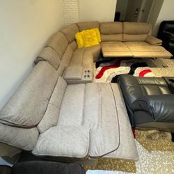 Summer clearance sale. Alejandra beige reclining sectional only $1599. Easy finance option. Same day delivery.