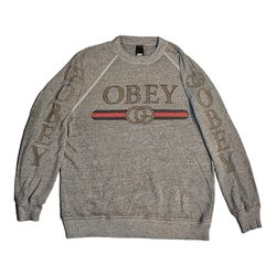 Gør det tungt Soak Rasende Obey OG Luxury Gucci Spoof Long Sleeve Gray SweatShirt Mens Size Small S  for Sale in Covina, CA - OfferUp