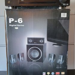 Paramax P-6 Digital Series Surround Sound Speaker System w/ Pioneer (VSX-D411) Audio/Video Multi Channel Receiver! Home Theater Use! Works Perfectly!