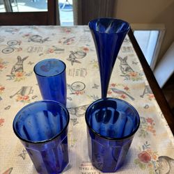Vintage Blue Cobalt Glasses 