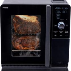 GE Profile Smart Indoor Smoker – Real Wood Smoke, App Control, Built-In Probe, Black 