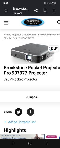 Brookstone Pocket Projector Pro 907977