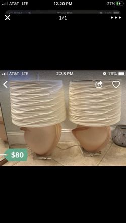 REDUCED —Pair of fROSTED pink HOLLYWOOD REGENCY Value $695