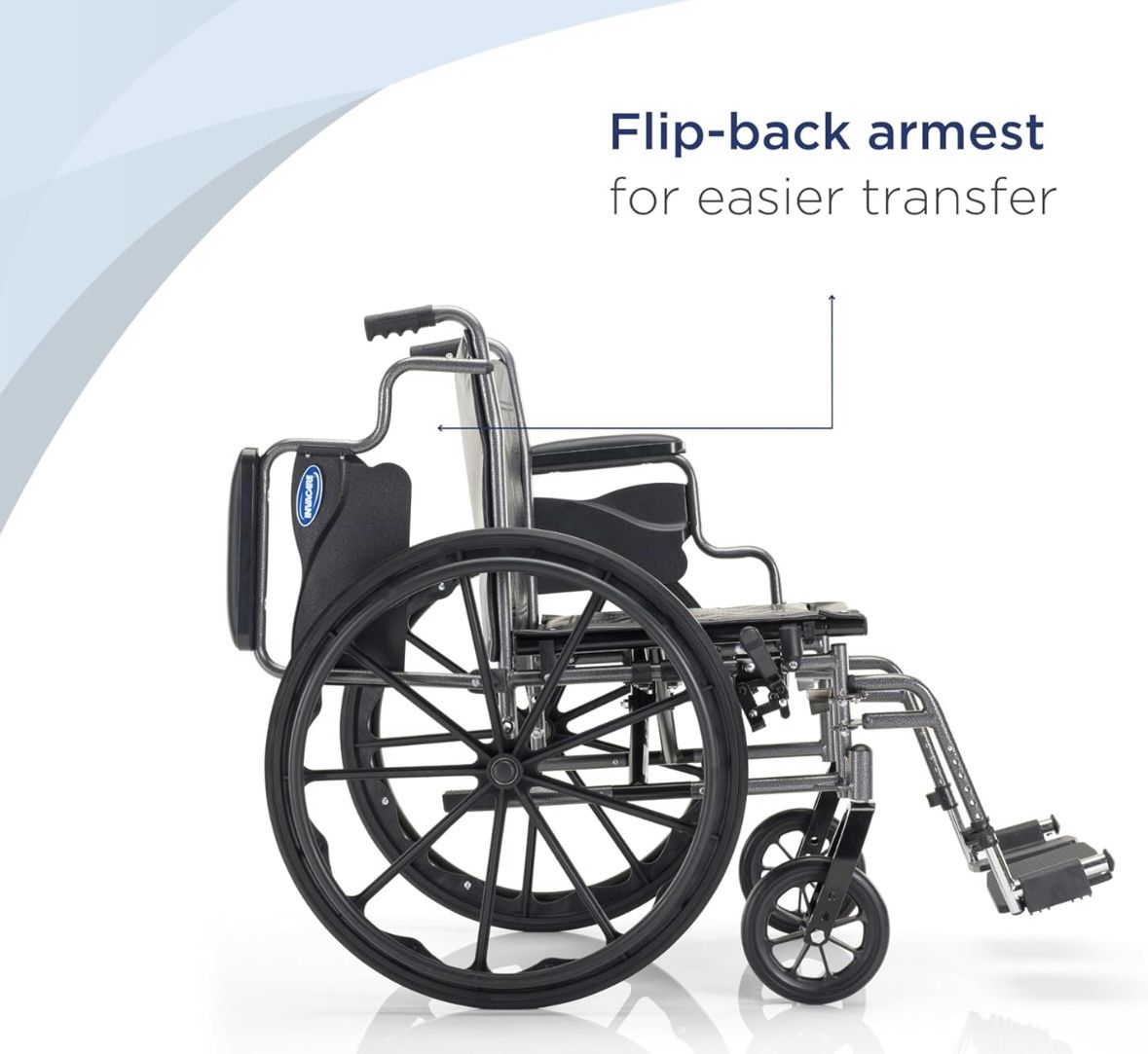 Invacare Essentials Tracer SX3 Wheelchair, Foldable, Elevating Legrests & Desk Length Arms, 18 Inch Seat
