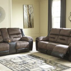 Earhart Chestnut Reclining Living Room Set

