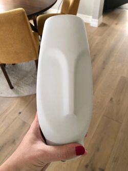 White Ceramic Abstract Face Vase