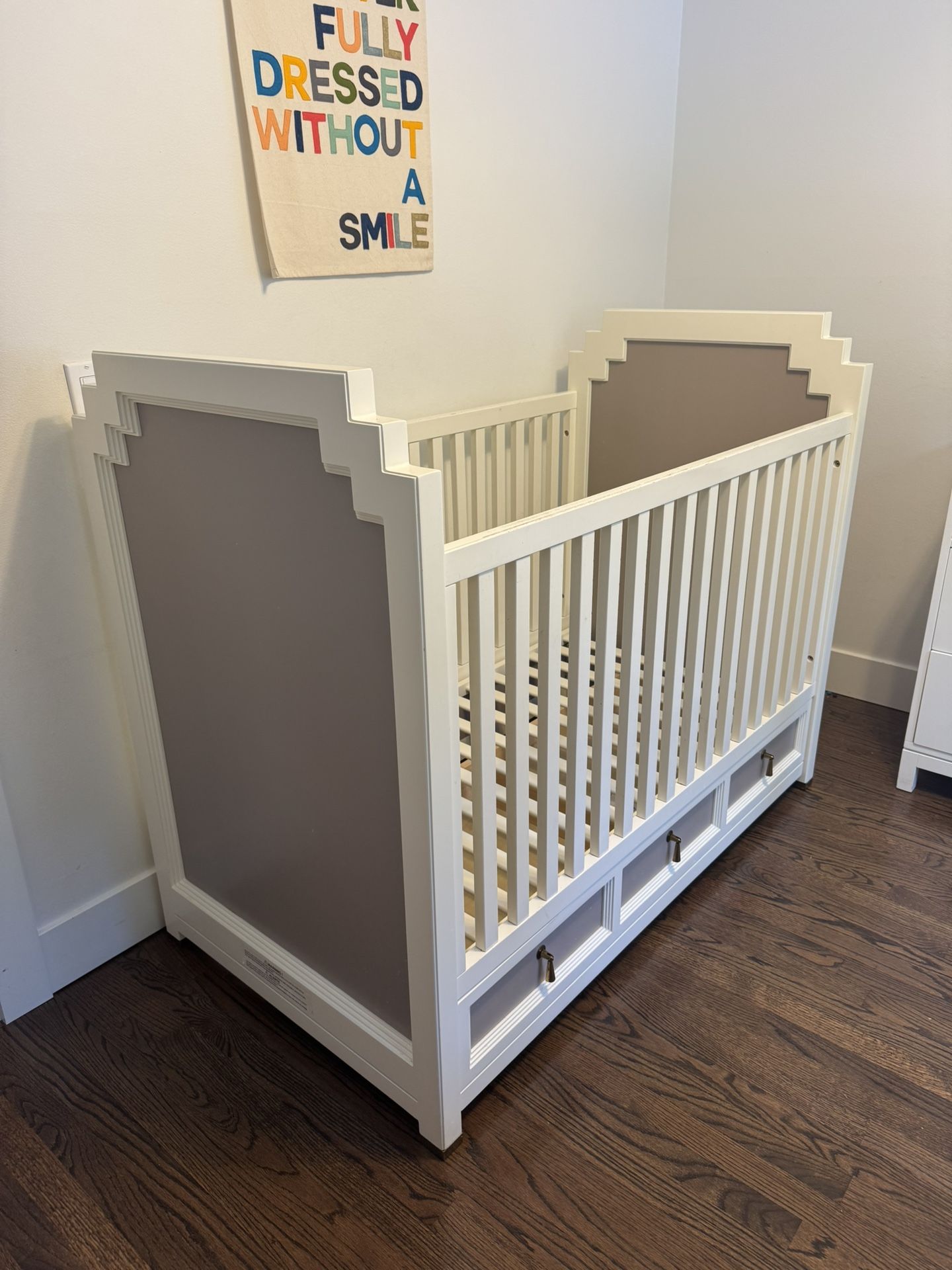 DwellStudio Crib- $95! White with Gray Accent ($1.2K New)