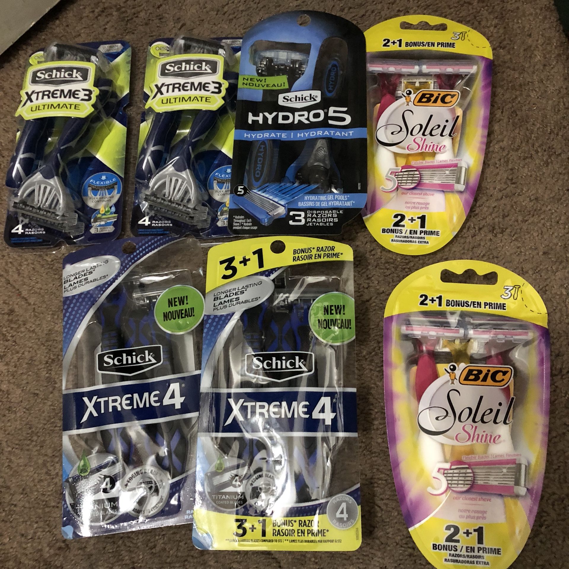 shick razor men/bic women