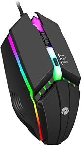 Wired Gaming Mouse, Optical USB Mice for Laptop/Desktop, 800 to 1600 and RGB Light, Ergonomic with 4 Programmable Buttons for Computer Windows 7/8/10/