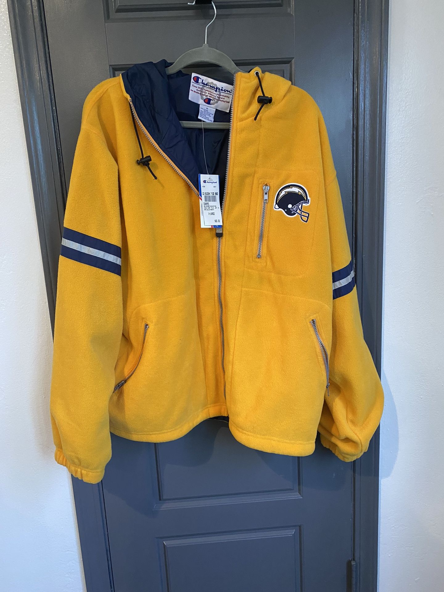Champion Yellow and Navy Hoodie (XL) **NEW**