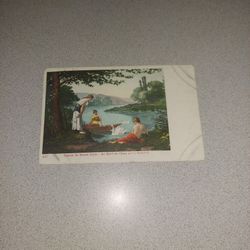 VINTAGE CASINO DE MONTE CARLO - AU BORD DE I'EAU UNUSED POSTCARD 