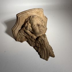 Original Antique Victorian Stone Carved Angel Shelf Sculpture