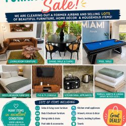 AIRBNB FURNITURE & HOME SALE – HOLLYWOOD LAKES, FL