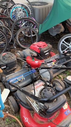 Bikes, bike frames, parts, rims, tires & Lawnmowers