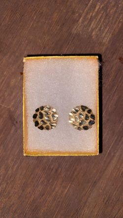 10k gold big nugget earrings