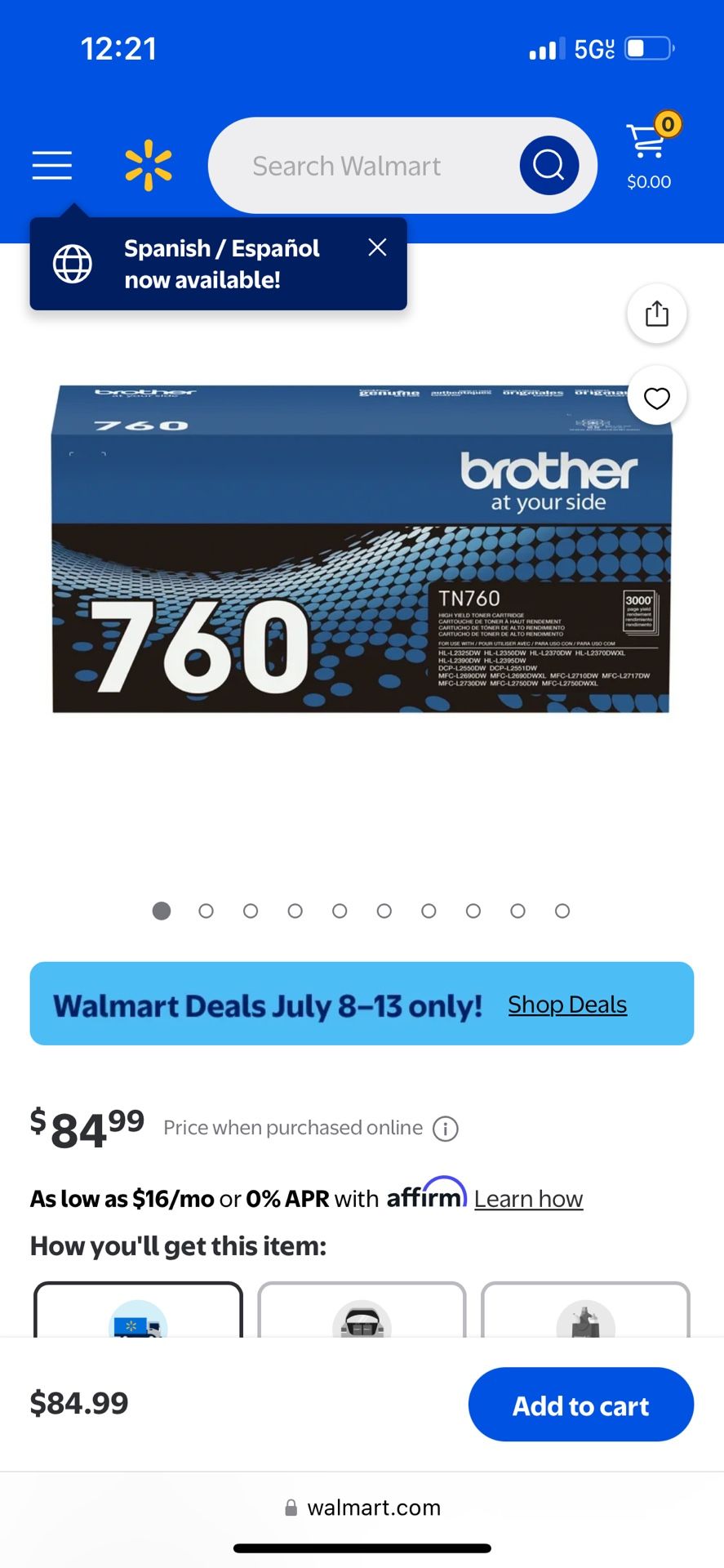 Brother toner 760