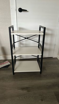3-Tier Metal and Wood Shelving Unit
