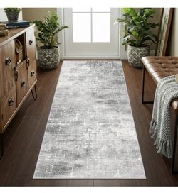 Washable Abstract 2x6 Kitchen Rug: Non-Slip Sink Stove Floor Mat Water-Resistant Entryway Bathroom Carpet Soft Dining Room Bedroom Runner for Family w