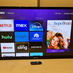 51” Inch Plasma Display Television With Wall mount And Roku Stick Attached