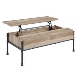 LIFT TOP COFFEE TABLE WITH 3 STORAGE COMPARTMENTS 