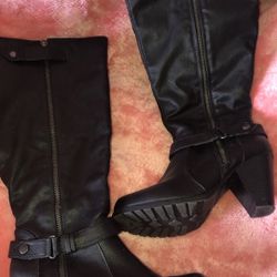 Black , Leather Boots 