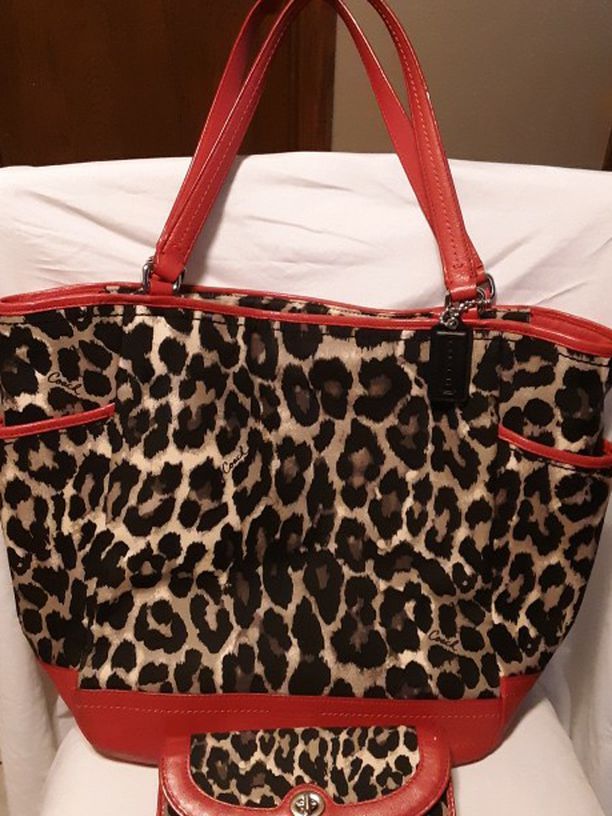 Coach Bag Ocelot Leopard Print Bag
