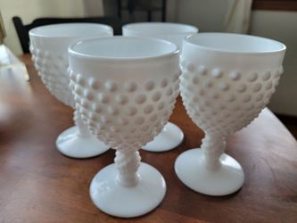 Fenton Milk Glass Goblet Set