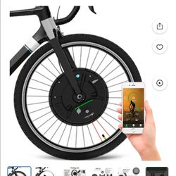 Wireless All-in-one Electric Bike Conversion Kit for 26" Wheel, 36V 350W Front Drive Engine Max 25Mph Speed, Removable Battery Built-in Controller wit