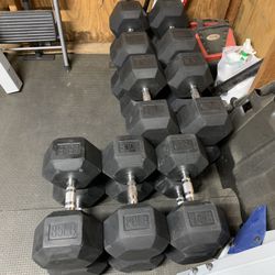 Heavy Rubber Coated Dumbbells Set